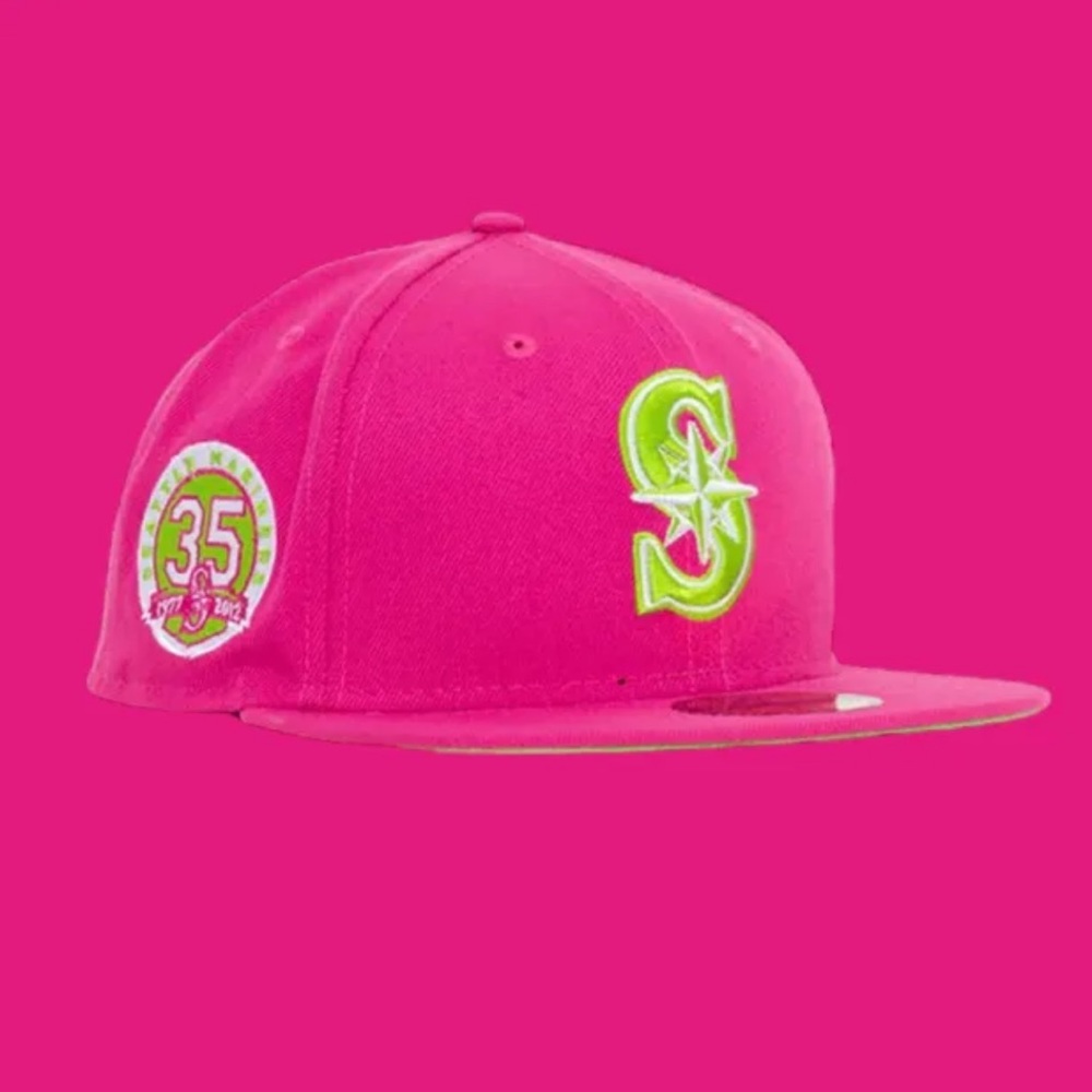 New Era Seattle Mariners Dear Mama 59FIFTY Fitted Hat 35 Year Side Patch 7 1/2